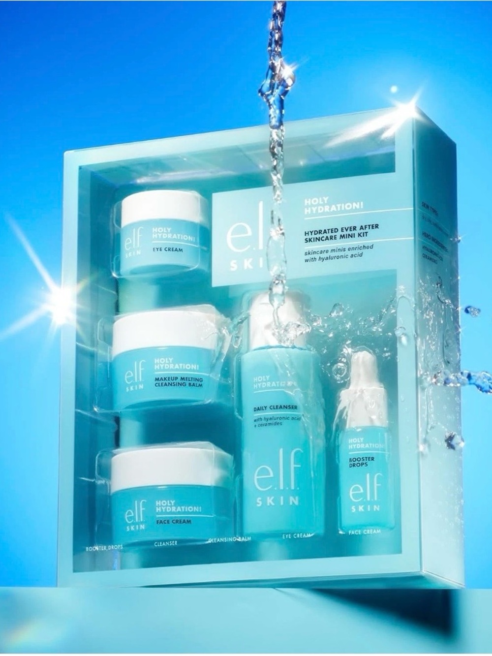 E.l.f. SKIN Holy Hydration! Hydrated Ever After Skincare Mini Kit, Cleanser, Mak